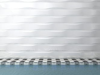 Modern Wall Waves Board Decorative Wall 3d model