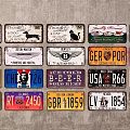 Vintage License Plate Wall Decor With Various Patterns On 3d model