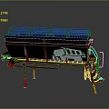 Metallic Industrial Processing Equipment With Grated Top Conveyor Belt Support Frame And Cables