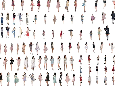 Modern multiplayer fashion beauty 3d model