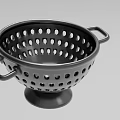 Black Perforated Decorative Ornament Set With Two Handles And Base Stand