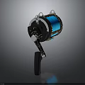 High Quality Fishing Reel With Blue Spool And Metal Handle Design