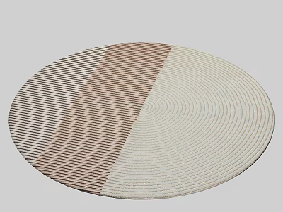 Neutral Toned Square Rug With Striped Spiral Pattern And Beige Brown Hues 3d model