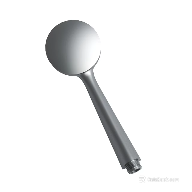 Modern Silver Handheld Showerhead With Sleek Handle And Durable Metal Design 3d model 