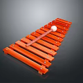 Red Wooden Xylophone with White Ball and Red Mallet as Practical Living Supplies