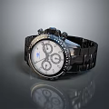 Stylish Fashion Accessory Chronograph Watch With White Dial And Metal Chain Strap