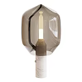 Elegant Modern Table Lamp With Smoke Glass Shade And Marble Base Design