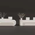 Comfortable Man Decorative Items with White Curved Design and Twigs for Stylish