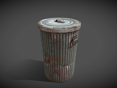 Metal trash can trash can model