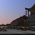 Scenic Traditional Ancient Architecture Complex With Waterfront River Stone Bridge And Lotus Ponds
