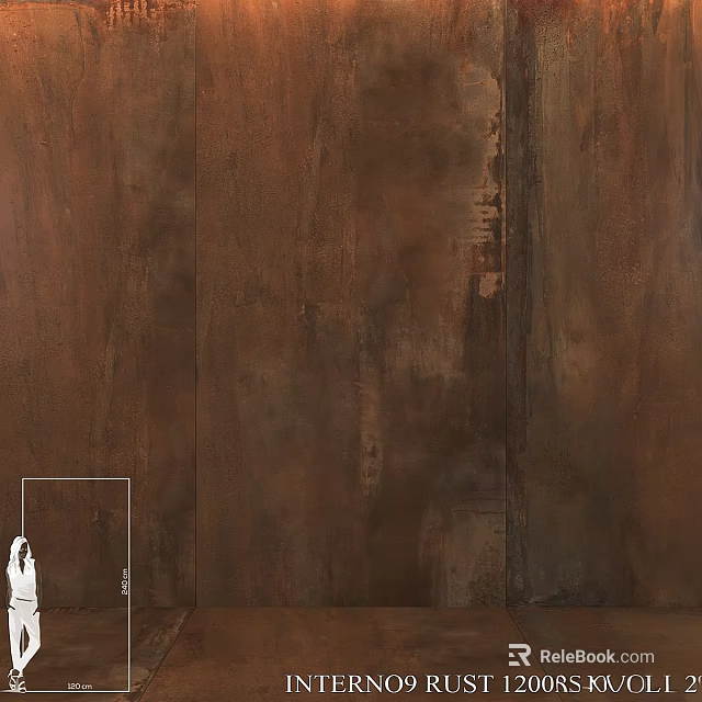 Rusty Brown Metal Wall Component With Textured Patina And Industrial Finish 3d model 