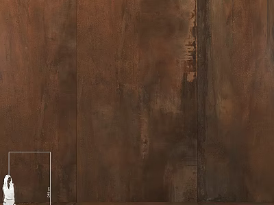 Rusty Brown Metal Wall Component With Textured Patina And Industrial Finish 3d model