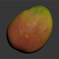 Fresh Ripe Mango With Vibrant Green Yellow And Red Colors On Dark Background