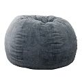 Comfortable Light Gray Bean Bag Sofa Stool With Patterned Blanket And Various Color Choices 3d model
