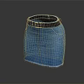 Fashionable Blue Denim Mini Skirt With Black Belt And Silver Buckle