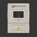 Sol-Ark Solar Inverter Device With Digital Display Enclosure And Warning Sign 3d model