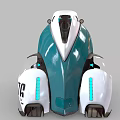 Future car sci-fi car cyberpunk car sweeping robot 3d model