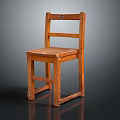 Vintage Wooden Chair With Simple Design And Classic Solid Wood Structure