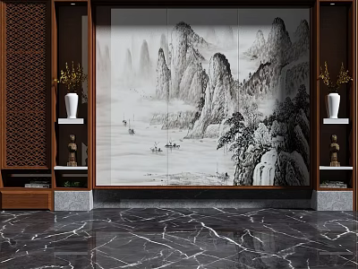 TV background wall 3d model