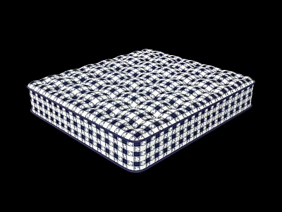 Quality Blue And White Checkered Mattress Design For Comfortable Bed Use 3d model
