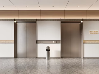 modern elevator hall elevator 3d model