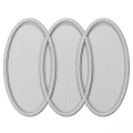 Three Oval Decorative Framed Mirrors For Interior 3d model