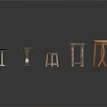 Various Designed Small Side Tables With Wooden Metal Bases And Colored Tops