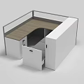 Modern Public Office Space Design With Wooden Workstations White Cabinets And Glass Partitions