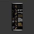 Black Beverage Can With Golden Patterns Barcode And Nutritional Information 3d model