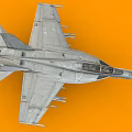 Gray Fighter Jet Model With Detailed Cockpit And Missiles On Orange Background
