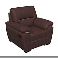 Brown Leather Massage Chair With Soft Armrests And Control Button Design 3d model