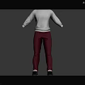 Comfortable Casual Outfit with White Sweater Burgundy Pants and Gray Sneakers