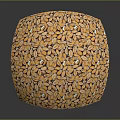 Golden Yellow Wheat Grains Formed Into a Smooth Hemisphere Shape 3d model