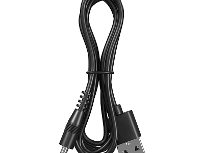 Black USB Charging Data Cable For Mobile Phones And Digital Devices 3d model
