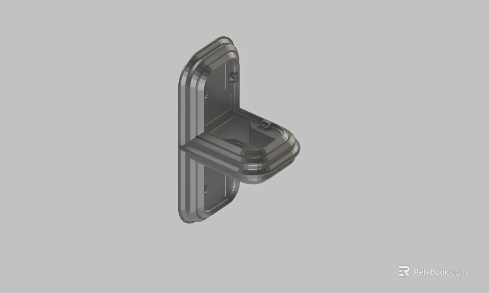 Wall Mounted Metal Bracket Holder With Smooth Surface And Durable Build 3d model