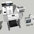 Essential Office Appliances Including Printers Copiers and Desktop Computers for Professional Workspace 3d model