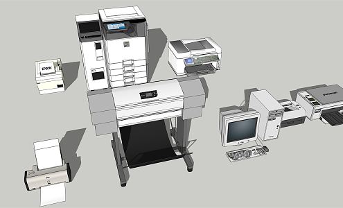 Modern Printers 3d model