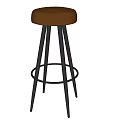 Modern Leather Bar Stool With Black Metal Legs And Round Comfortable Seat Design