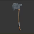 Carved Hammer Sculpture With Intricate Metal Head And Wooden Wrapped Handle