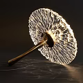 Unique Shaped Abstract Table Lamp With Radiant Light Lines And Modern Artistic Brass Base