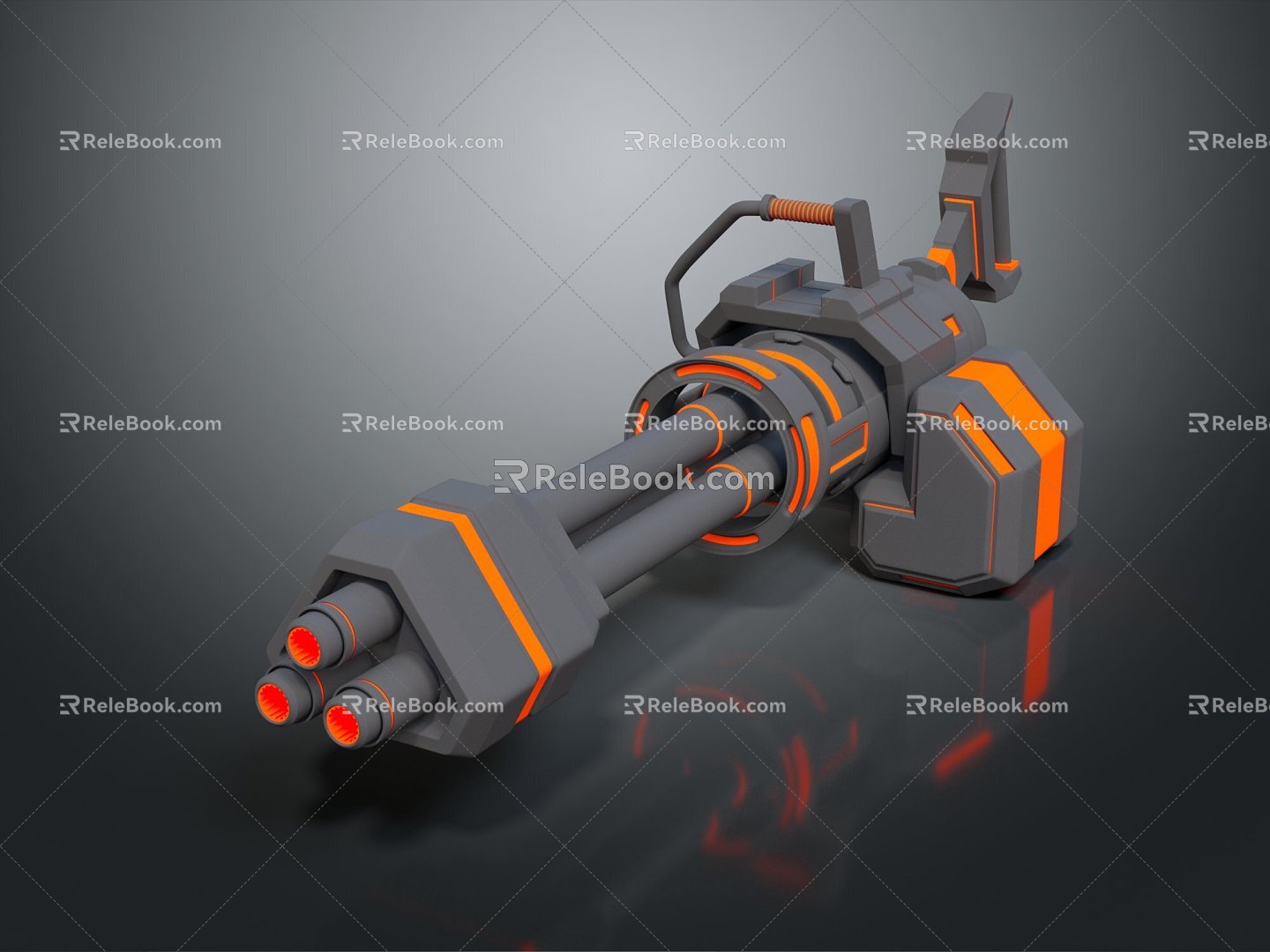 Modern Gun Browning Machine Gun Browning Gatling White 3d model