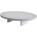 Modern Round Coffee Table With Marble Top And Sleek Minimalist Base Design 3d model