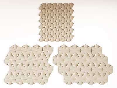 Decorative Textured Wall Panels With Beige Geometric Patterns For Modern Interior Design 3d model