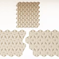 Decorative Textured Wall Panels With Beige Geometric Patterns For Modern Interior Design 3d model