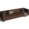 Modern double sofa multiplayer sofa 3d model