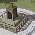 European Architecture Featuring Tower Arched Doorway Palm Trees And Arched Structures