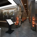 Religious Belief Exhibition Hall With Sacred Artifacts Display Cabinets And Digital Screens