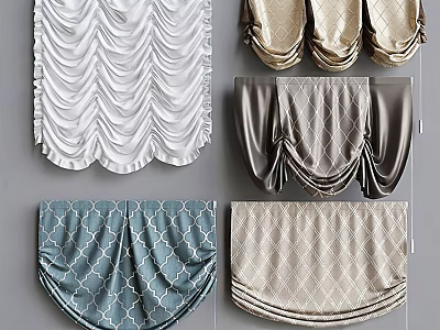 Elegant Curtain Designs With Pleated Patterns And Multiple Color Options For Home Decor 3d model
