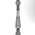 Traditional Wooden Railing Post Featuring Intricate Carved Details And Classic Design