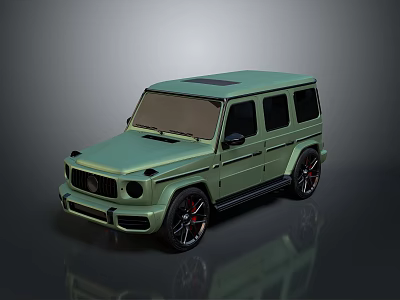 Luxury Green Off Road SUV with Bold Design Black Wheels and Red Brake Calipers 3d model